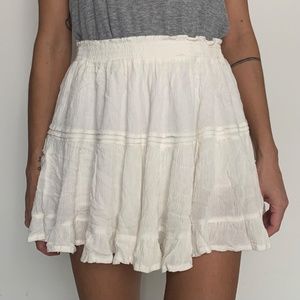 Princess Polly Tiered Ruffle Mini Skirt White